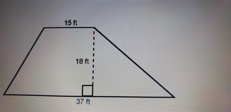 What is the area of this trapezoid? Enter your answer in the box. ft2-example-1