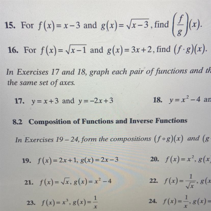 Find the indicated function and state the domain, in interval notation, of each resulting-example-1