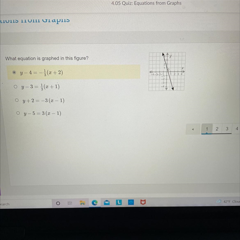 Which equation is graphed below in the picture I attached please help-example-1