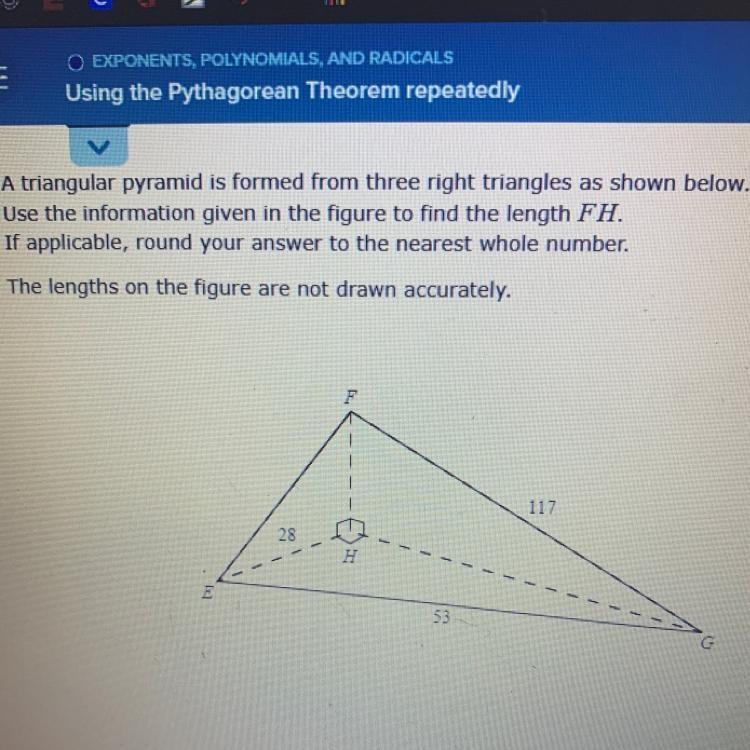 A triangular pyramid is formed from three right triangles as shown below. Use the-example-1