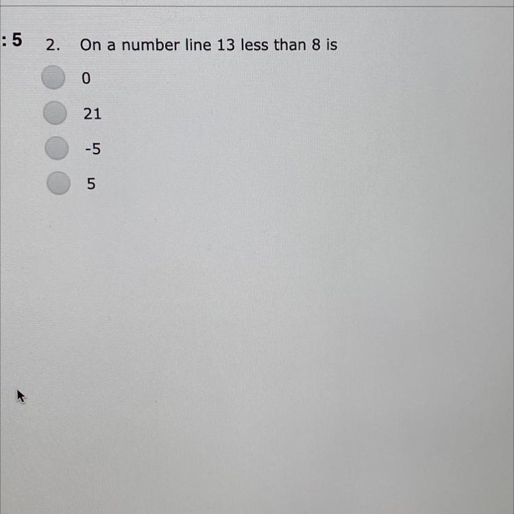 Pls help. On a number line 13 less than 8 is-example-1