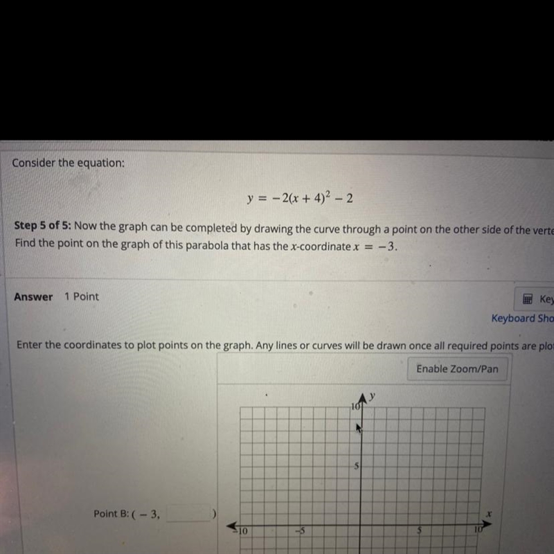 Consider the equation. Now the graph can be completed by drawing the curve through-example-1