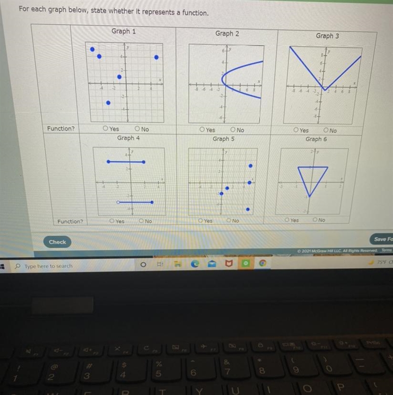 For each graph below, state whether it is a function.-example-1