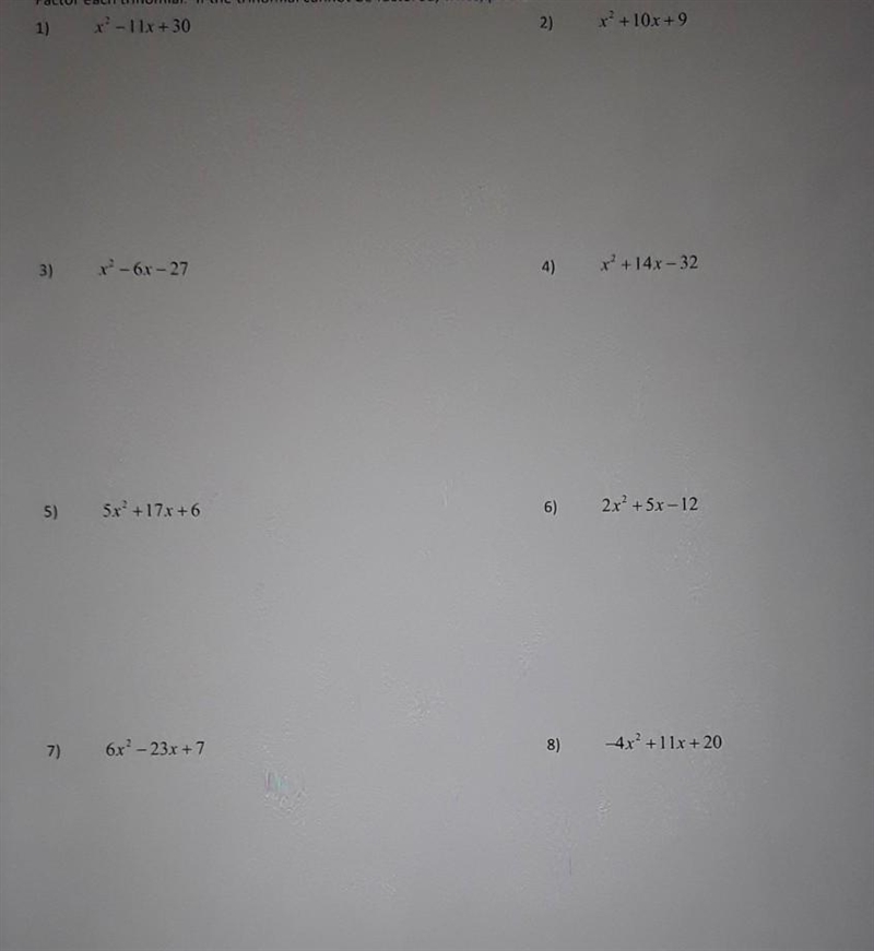 Factor each trinomial. if the trinomial cannot be factored, write, prime.-example-1