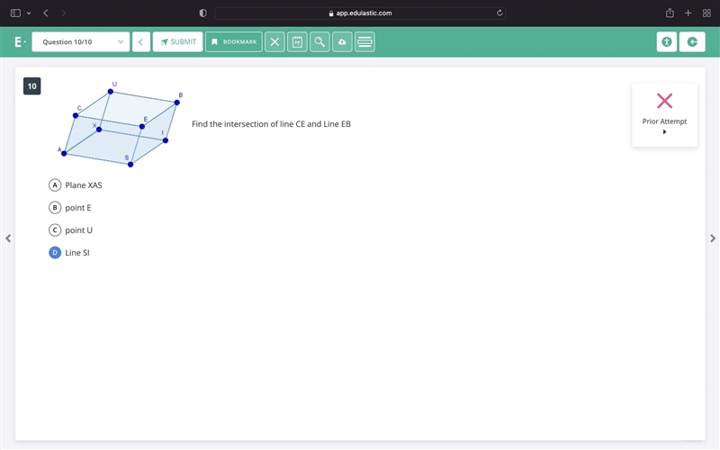 Find the intersection of line ce and line eb-example-1