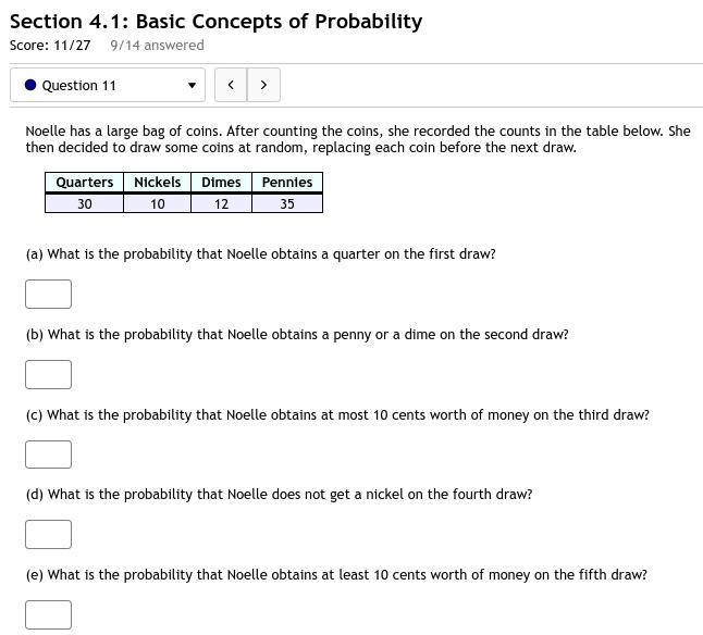 11. Noelle has a large bag of coins. After counting the coins, she recorded the counts-example-1