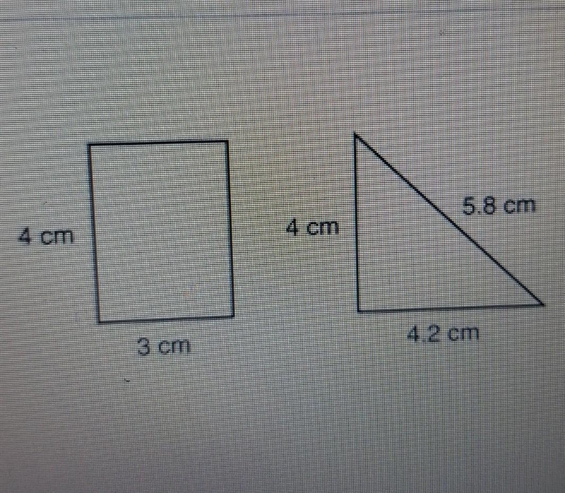 This rectangle and right triangle have the same perimeter.What is the difference in-example-1