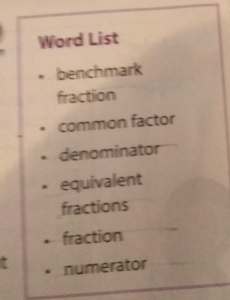 Use Vocabulary in Writing 9. Explain how to compare 5/8 and 3/8 Use at least 3 terms-example-1