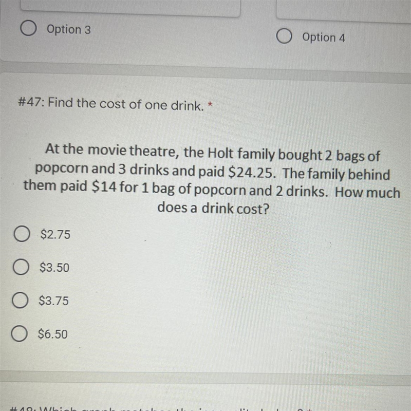 - Systems of Linear Equations & Inequalities At the movie theater, The Holt family-example-1