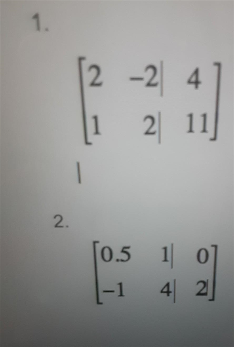 Write the systems of equations described by each augment matrix-example-1