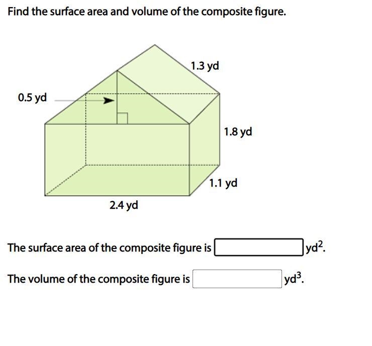 Please help with Volume and Surface area of this composted figure, thanks!-example-1