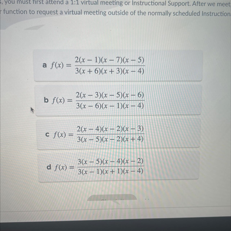 Write a function that fits the following criteria: 1. Vertical asymptotes at x = 1 and-example-1