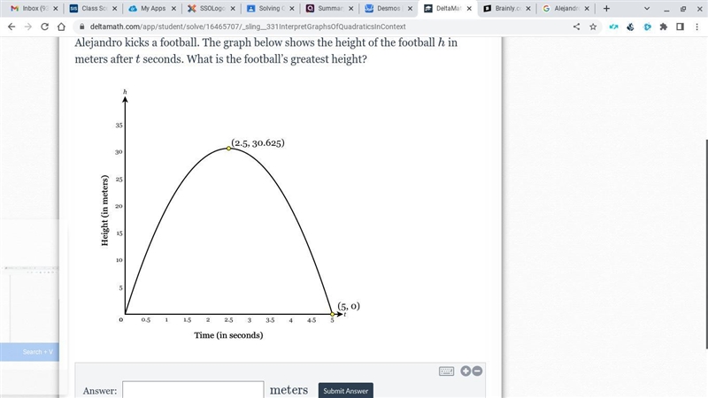 Alejandro kicks a football. The graph below shows the height of the football hh in-example-1