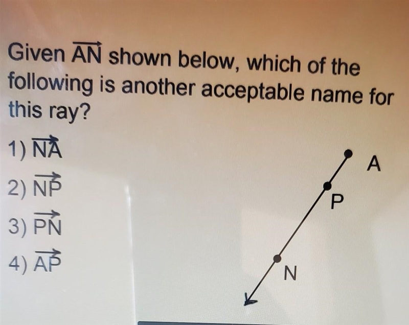 Given RAY AN shown below, which of the following is another acceptable name for this-example-1