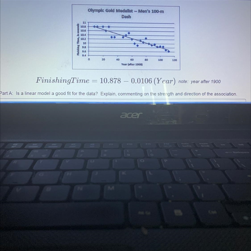 Is a linear model a good fit for the data ? Explain, commenting on the strength and-example-1