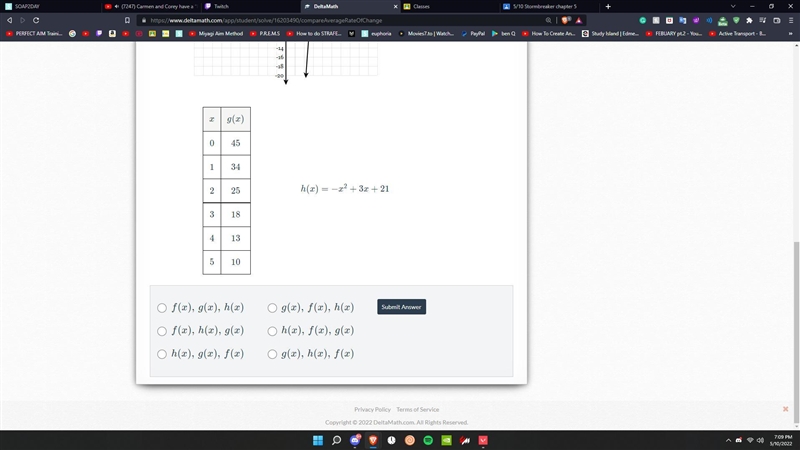 The functions f(x), g(x), and h(x) are shown below. Select the option that represents-example-2