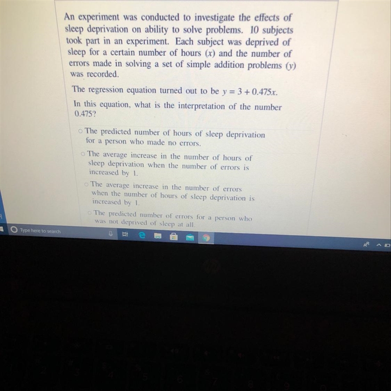 An experiment was conducted to investigate the effects ofsleep deprivation on ability-example-1