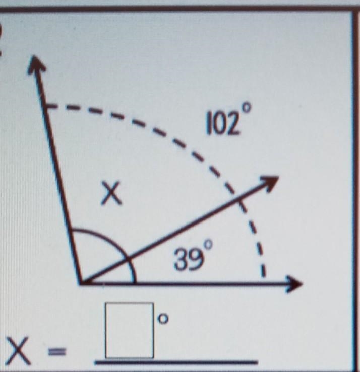 Find the missing angle measurements below by finding the value of the X.-example-1