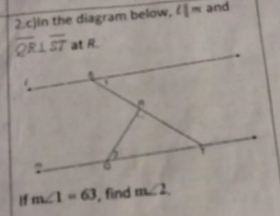 2.c)in the diagram below, 4 m and ORIST at R. 5 $ 0 If m_1 = 63, find m_2.-example-1