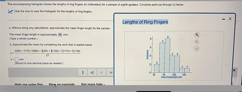 The accompanying histogram shows the lengths of ring fingers (in millimeters) for-example-1