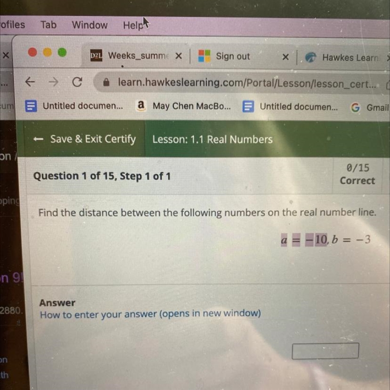 Find the distance between the following numbers on the real number line-example-1