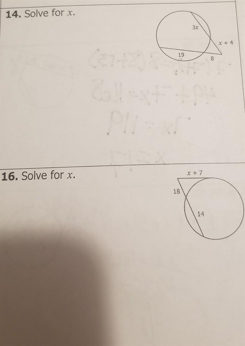 Can anyone help find x for both problems? It would be appreciated!​-example-1