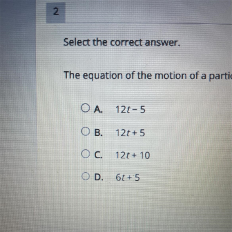 (calculus !) The equation of the motion of a particle is s = 6t^2 + 5t + 2 where s-example-1