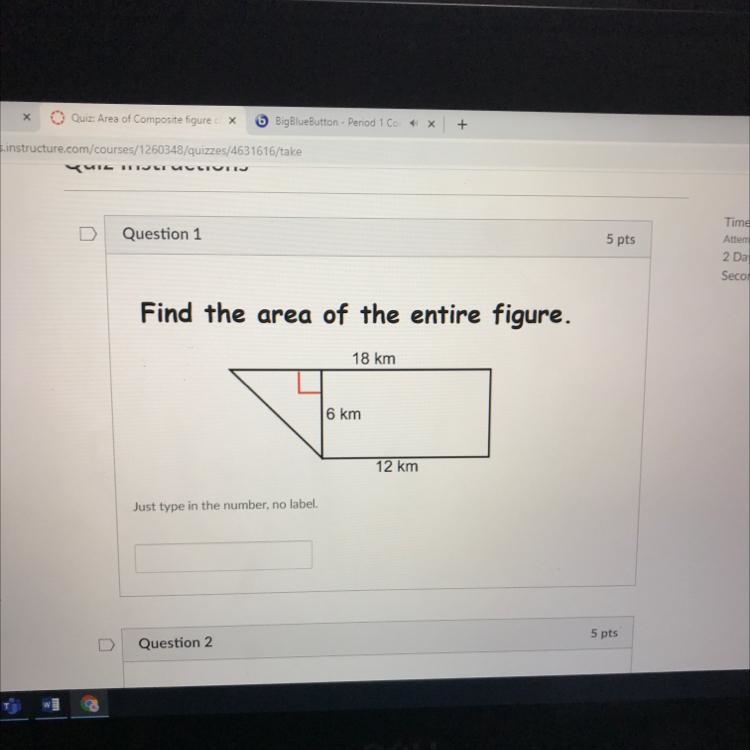 Find the area of the entire figure.Just type in the number, no label-example-1