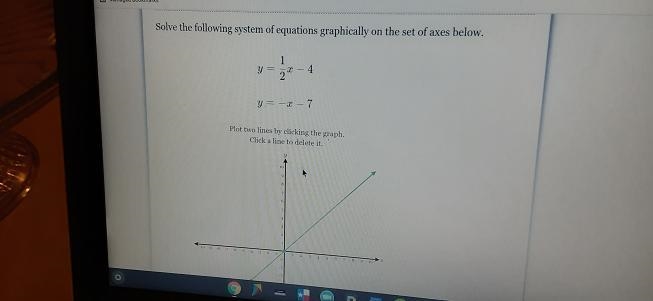 Solve the following system of equations graphically on the set of axes below. 1 ex-example-1