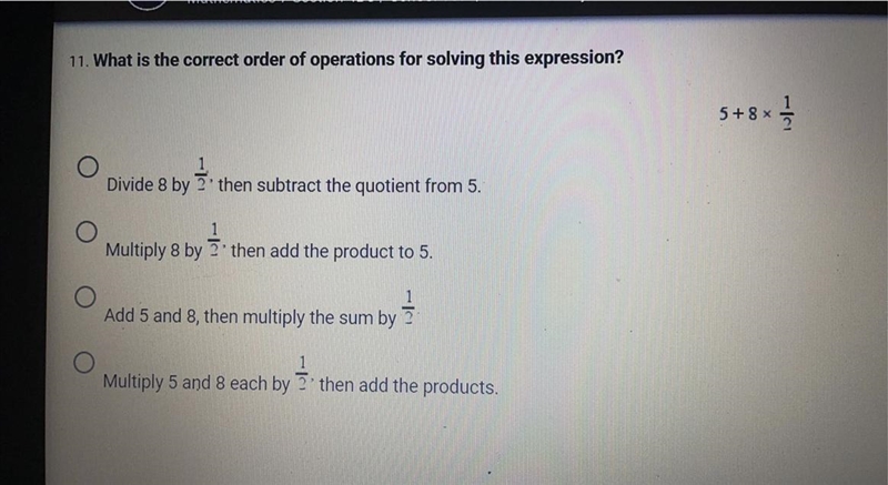 What is the correct order of operations for solving this expression-example-1