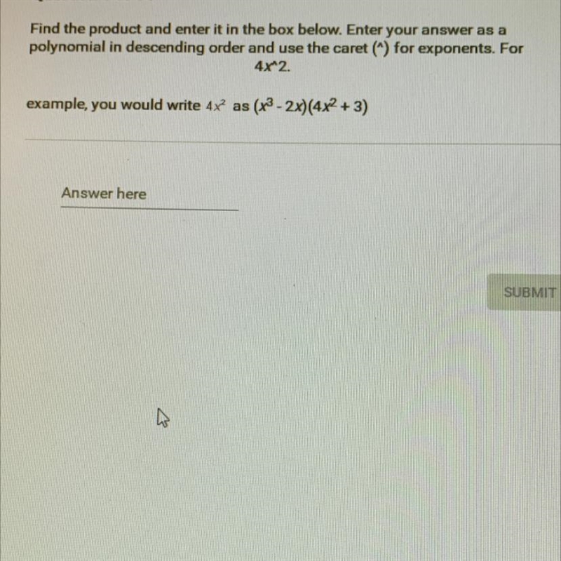 Question 1 of 14Find the product and enter it in the box below. Enter your answer-example-1