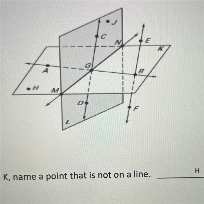 Name a pair of opposite rays on plane L.-example-1