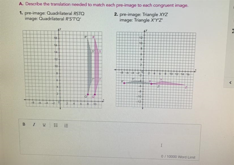 A. Describe the translation needed to match each pre-image to each congruent image-example-1