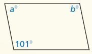 Find the value of each variable in the parallelogram.-example-1