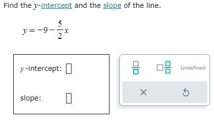 Finding the slope and y-intercept of a line.-example-1