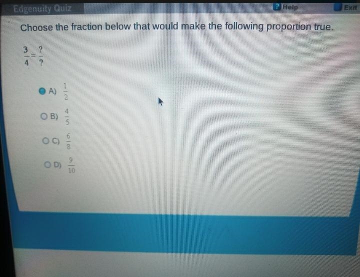 Choose a fraction below that would make the following proportion true-example-1