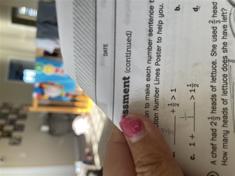 1+——>1/12 write. Fraction to make each number sentence true, answer I got is 1/1-example-1