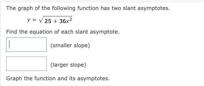 The graph of the following function has two slant asymptotes.-example-1