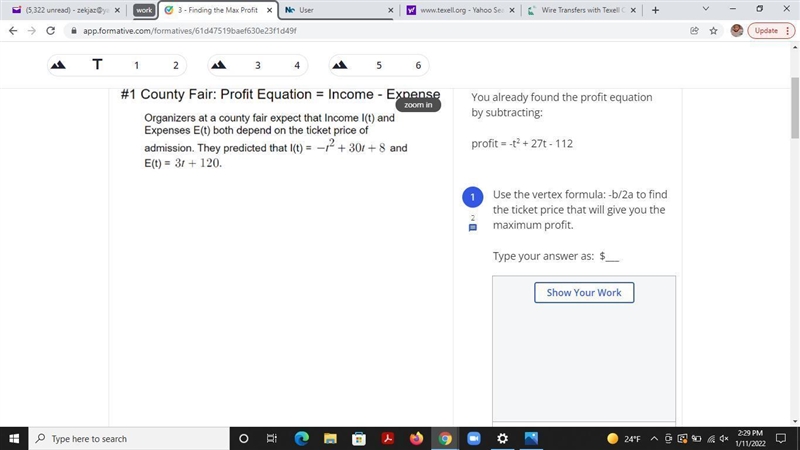 How do I find the ticket price so that I can also find the maximum profit?-example-1