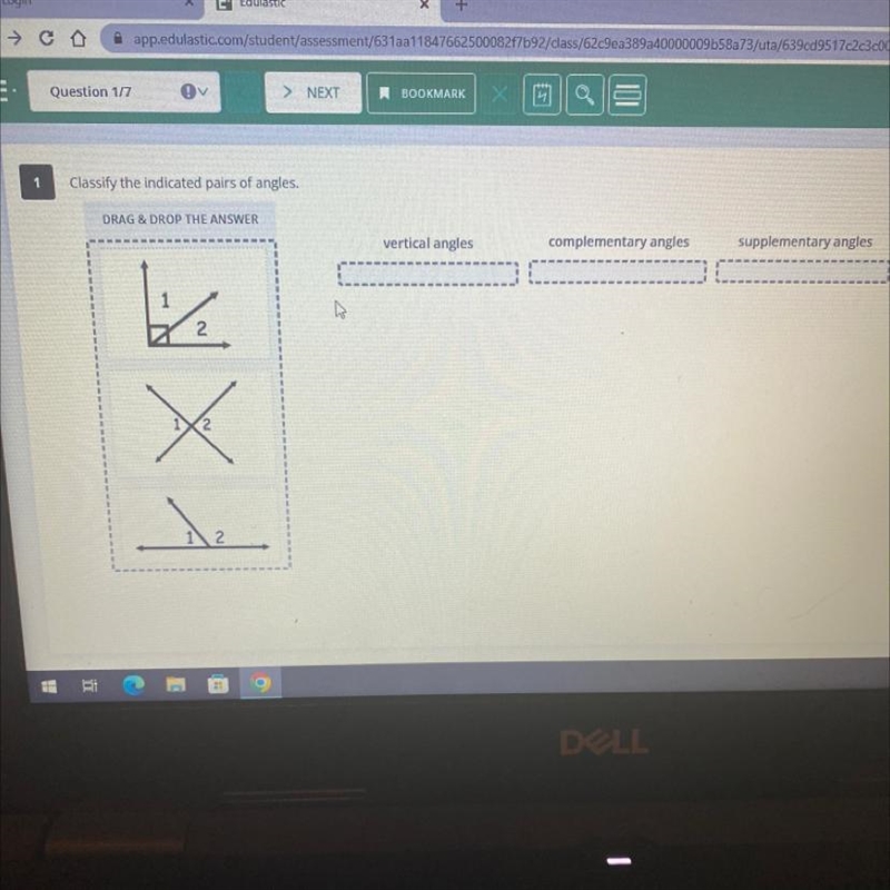 Classify the indicated pairs of angles. vertical angles complementary angles supplementary-example-1