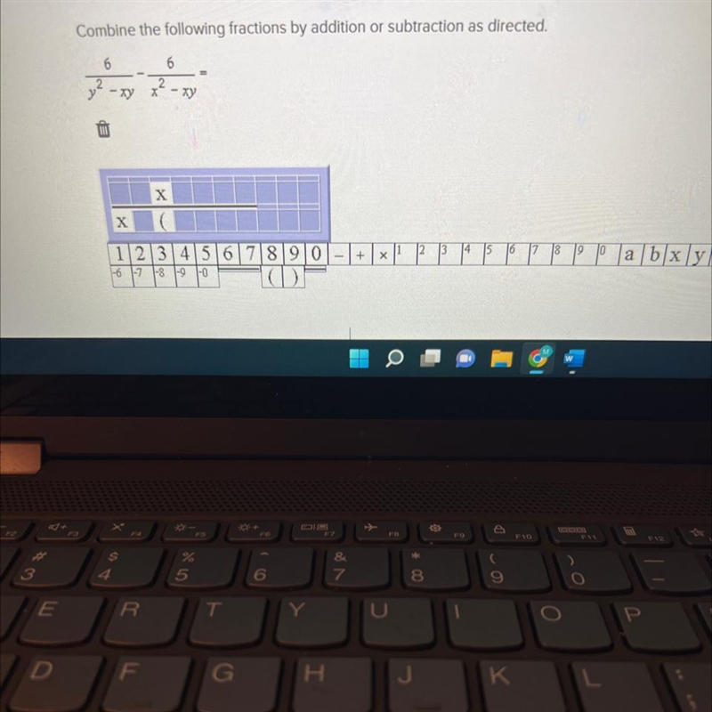 Combine the following fractions by addition or subtraction as directed.-example-1