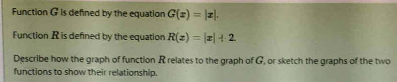 Describe how the graph of function R relates to the graph of G.-example-1