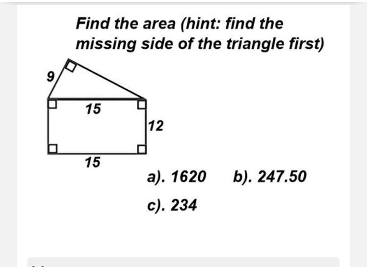 A. 1620 B. 247.50 C. 234-example-1