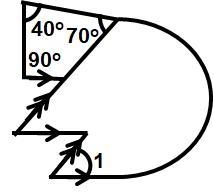 In the adjoining figure, the parallel lines are marked by arrow lines. The value of-example-1