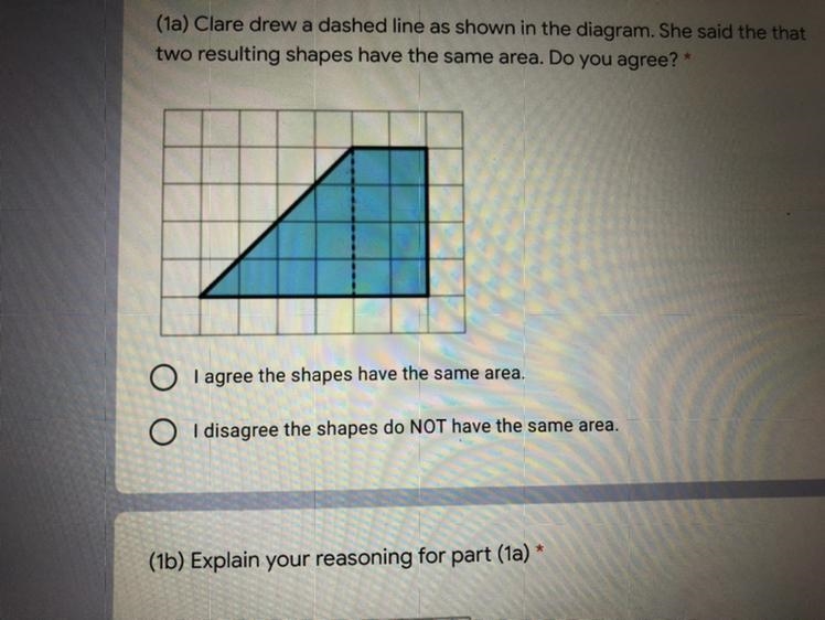 (1a) Clare drew a dashed line as shown in the diagram. She said the thattwo resulting-example-1