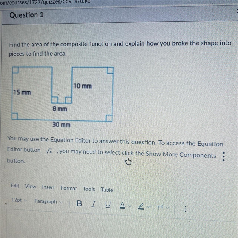 Find the area of the composite function and explain how you broke the shape intopieces-example-1