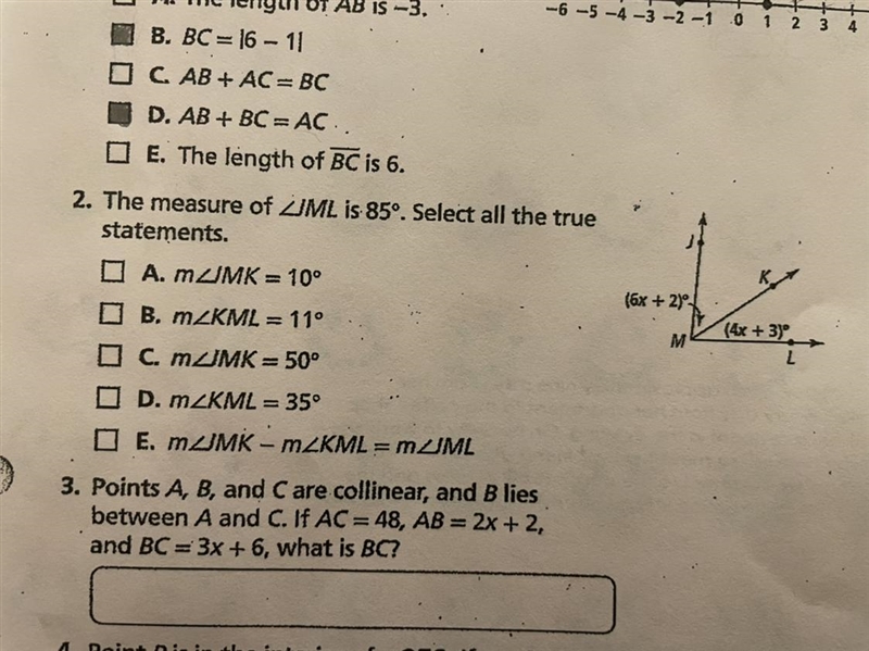 2. The measure of JML is 85°.-example-1