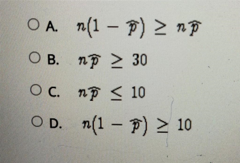 Which relationship must be true to be able to use a normal distribution to find the-example-1