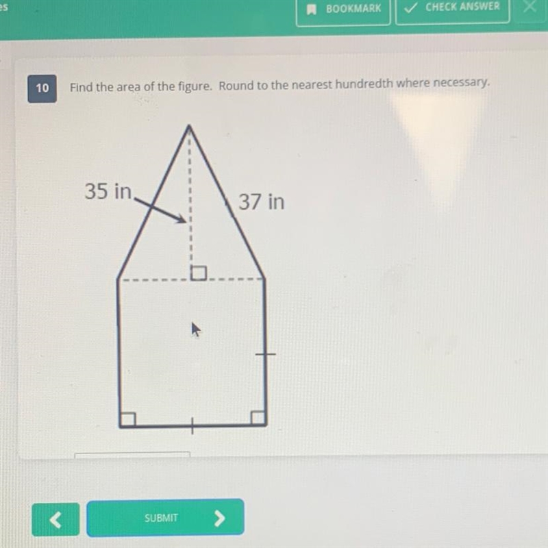 Find the area of the figure. Round to the nearest hundredth where necessary. 35 in-example-1