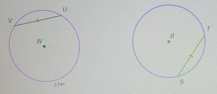 W = R. What is the measure of the minor arc ST?mST = ___°-example-1